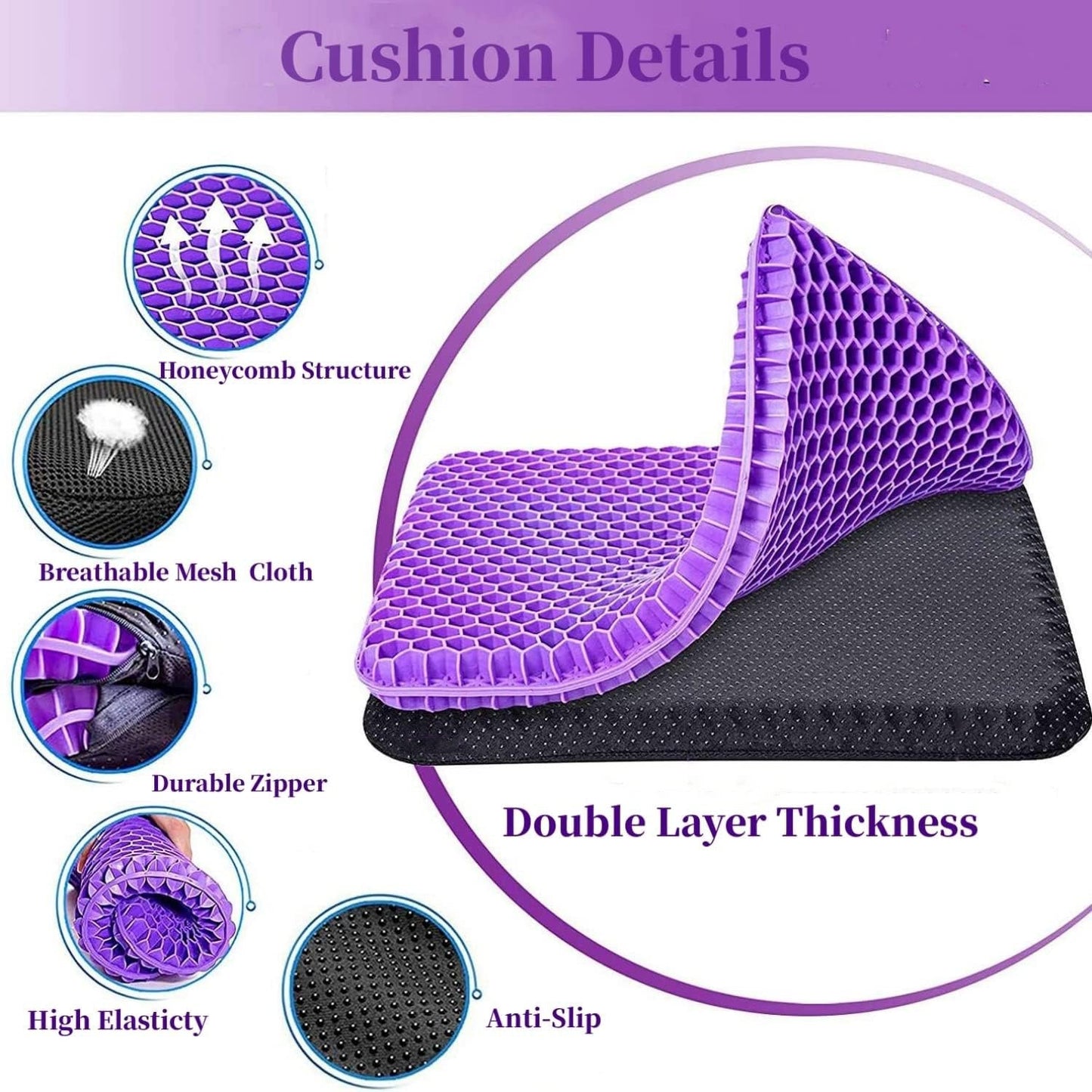 Silicone Gel Seat Cushion for Long Sitting🪑✨