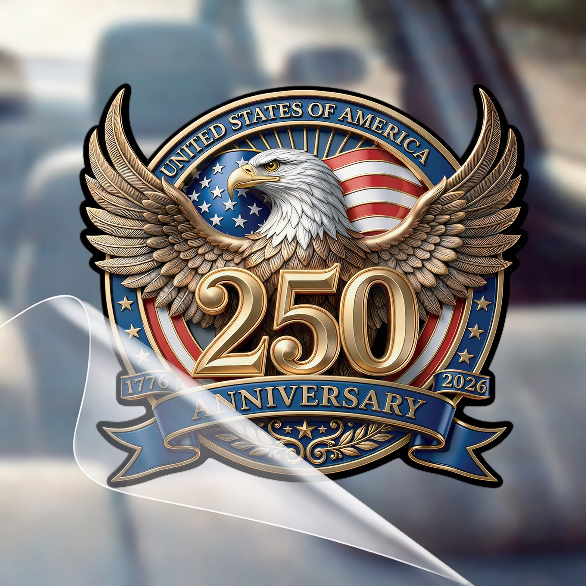 🔥 LIMITED TIME OFFER - USA Eagle Flag 250th Anniversary High Quality UV DTF 3D Decal