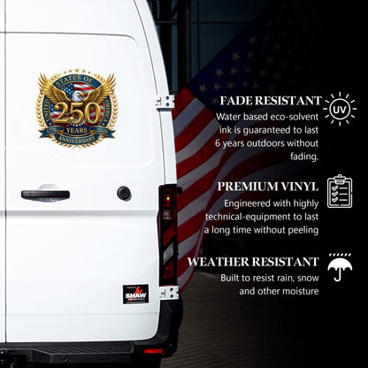 🔥 LIMITED TIME OFFER - USA Eagle Flag 250th Anniversary High Quality UV DTF 3D Decal